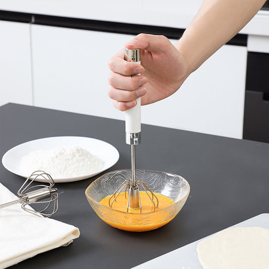 Semi-automatic Stainless Steel Egg Beater Whisk Hand Pressure Rotating Manual Mixer Egg Tools Cream Stirrer Kitchen Accessories