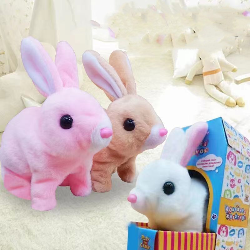 Simulation Pet Plush Electric White Rabbit Toys